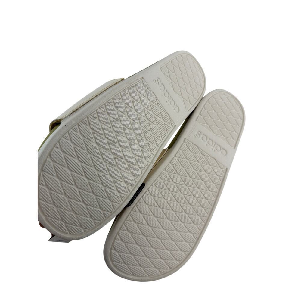 Adidas Unisex White Gold Metallic Adilette Comfort Slide Sandals Size M10 W11 - Picture 9 of 11